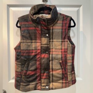 Vanilla Bay Plaid Vest Size Small
